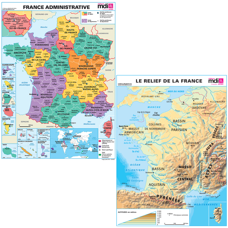 Carte des nouvelles régions (contours géographiques) 